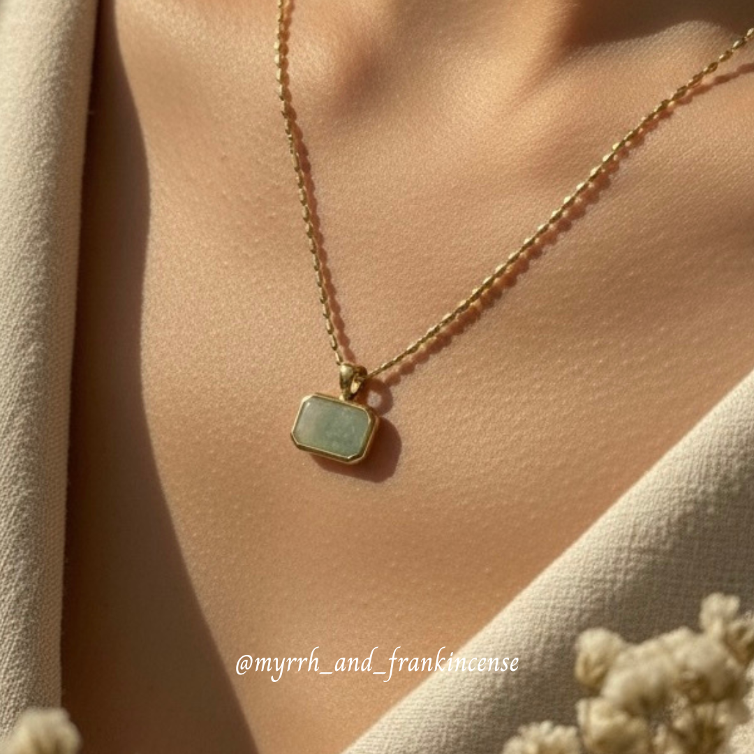 Orah Green Necklace | 18K Gold Plated