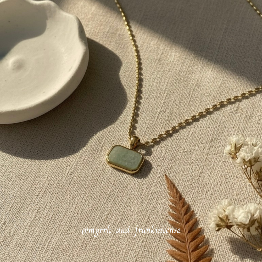 Orah Green Necklace | 18K Gold Plated